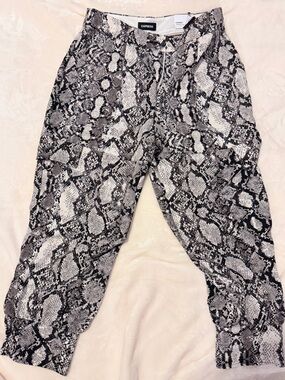Express Black & White Snake Print Pants